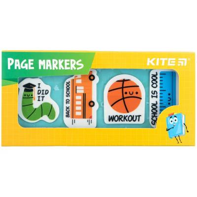 Закладки пластикові 4x20 шт, 35х50 мм, School					