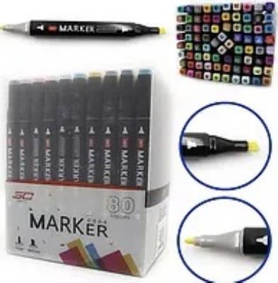 Набір скетч маркерів двусторон.скош / круглий накін, 80кол..