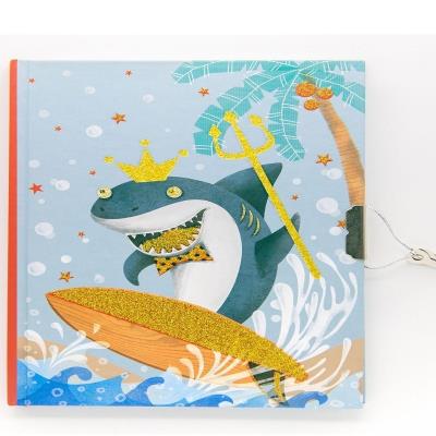 Блокнот детский на замочке 178x133mm, 70g, 56 л, Акула