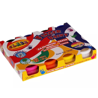 Краски пальчиковые 12 цв., 360 мл, 7638C, CLASS (1/10/30)