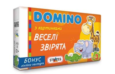 Доміно 30665 (укр),Стратег "Веселі звірята" в кор. 35,5-20-3 см (1/12)