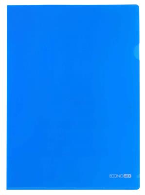 Папка-уголок А4 Economix, 180 мкм, фактура "глянец", синяя