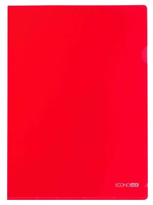Папка-уголок А4 Economix, 180 мкм, фактура "глянец", красная