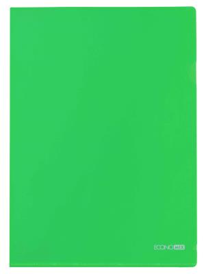 Папка-уголок А4 Economix, 180 мкм, фактура "глянец", зеленая