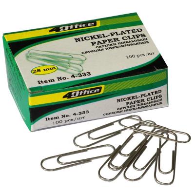 Скріпки, 28мм, 100шт.,нікельовані 4-333, 4OFFICE