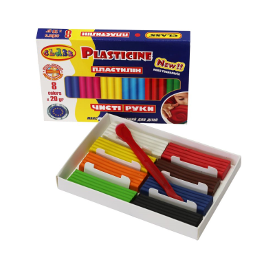 Пластилин "Чистые руки MAXI" 8 цв. * 20 г, ЭСО, 7644С, CLASS