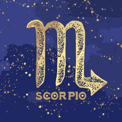 Набір для розпису по номерах. Фарба "металік" Знак зодіаку "Скорпіон", 50*50 см (1)