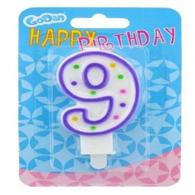 Свеча - цифра "9" в точечки Godan