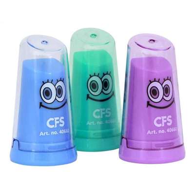 Чинка CoolForSchool 40660, "Посмішка", 1 лезо, пластикова, з контейнером (48/2304)