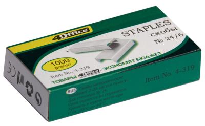 Скоби для степлера 4Office, 4-319, № 24/6, 1000 штук (10/500)