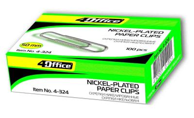 Скріпки, 50 мм, 100 шт./уп, 4-324, 4OFFICE (1/10/200)