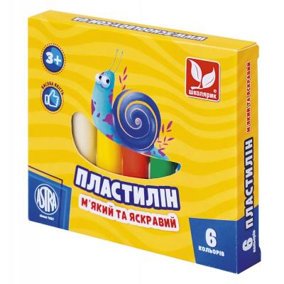 Пластилін круглий 6 кольорів, восковий, 83811905-ua