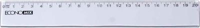Линейка 20см пластиковая прозрачная, Economix, Е81303 (1/120)