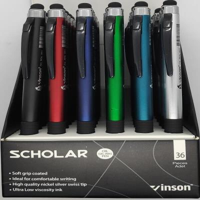 Ручка масляна автоматична Vinson Scholar, 901 зі стилусом (36шт/уп)