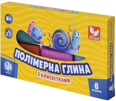 Полимерная глина с блестками 6 цветов, 304109001-ua, (1/24)