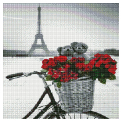 Алмазна картина GA0015 "Ведмедики в Парижі", розміром 50х50 см