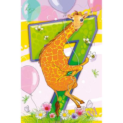 Открытка двойная Е с брокатом и тиснением с конвертом в упаковке, 4067 "7"