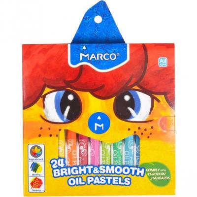 Пастель масляна 24 кольори, Bright&Smooth,1100OP-24CB,ТМ"Marco"