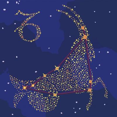 Набор для росписи по номерам. Краска "металлик" Звездный знак "Козерог", 50*50 см