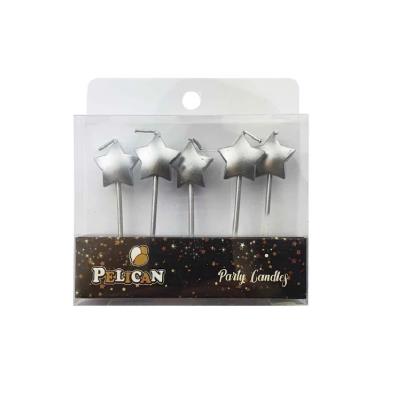 Набір свічок "ЗІРОЧКА  на палочці"  5шт/уп,  СРІБЛО  (1/12/576)