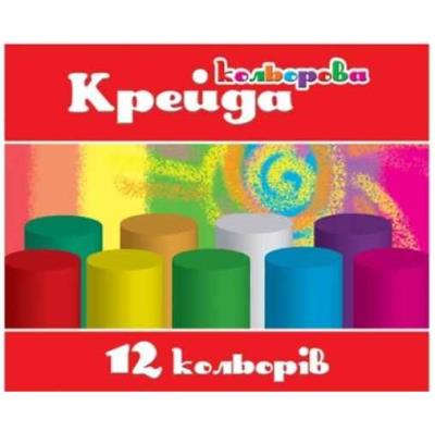 Крейда асфальтна, 12 кольорів, кругла, Колорит, КРУ-12 (1/36)