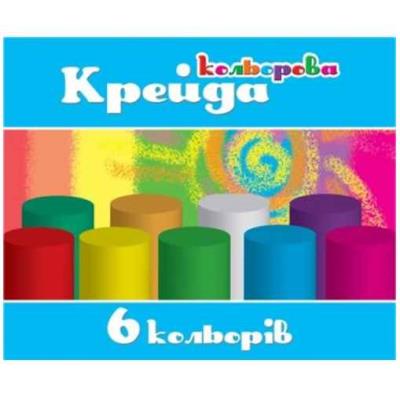 Крейда асфальтна Колорит, 6 кольорів, кругла, КРУ-6 (1/72)