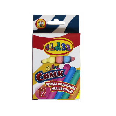 Крейда кольорова кругла,12шт (6кол*2шт), 10*82мм, 7607 CLASS (24/288)