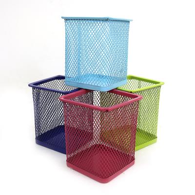 Підставка для ручок Квадратна  7*7*9,5см,асорті, метал (1)