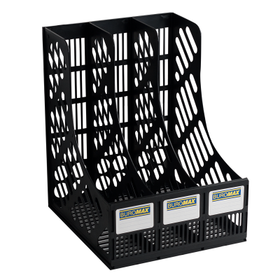 Лоток для бумаг, вертикальный 3 в1, черный, ВМ.6100