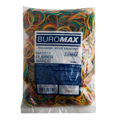 Резинки для денег 1000г, 50 мм, JOBMAX, ассорти, ВМ.5517