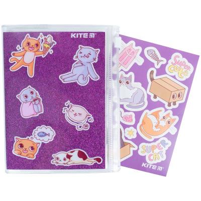Блокнот силіконова обкладинка, А6+, 80 аркушів, клітинка, Purple cats, K22-462-2