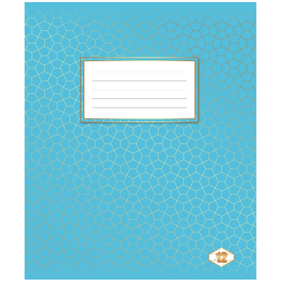 Зошит шкільний 12 аркушів, коса лінія "Фоновий  Шкільний" (25 шт/уп)