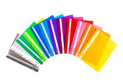 Папка-швидкозшивач Knopka з прозорим верхом А4 з перфорацією, фактура "глянець", блакитна (1/10/300)