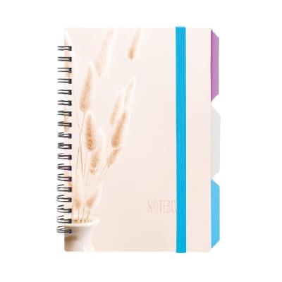 Блокнот "DESIGN 32", B6, пластиковая обкл., спираль, с разделителями., 100 л., клетка