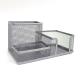 Органайзер настольный металлический 20*10*10 см "Сеть" 3 отделения, серебро. DSCN3689-S