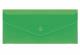 Евроконверт Е65 прозрачный на кнопке, 180 мкм, фактура "глянец", зеленый