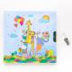 Блокнот дитячий на замочку  135x135mm, 70g, 56 л, Веселі звірята
