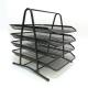 Лоток для паперу металева, горизонтальна "Сітка" 4 відділення, чорний, DSCN1086B