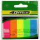 Розділювачі, 12х50мм, 5кол. по 20арк, PP., неон, 4-435, 4Office (10 шт/уп)